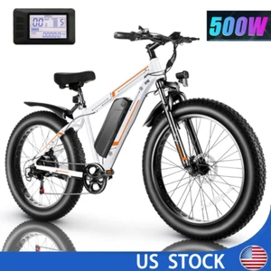 500W 48V 13AH Electric Bike, 26in Fat Tire Mountain Bicycle 25MPH E-Bike w/LCD🚴 - Picture 1 of 13