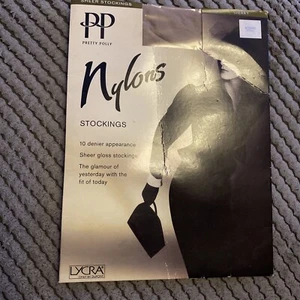 Pretty Polly 100% Nylon 10 denier stockings Sherry size 1 - Picture 1 of 3