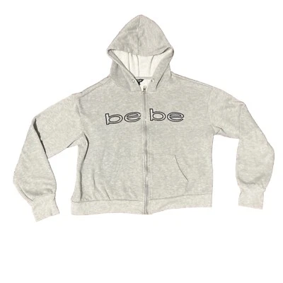 Sudadera con capucha Bebe vintage con cremallera agujeros para el pulgar Y2k grande   Foto 1 de 4