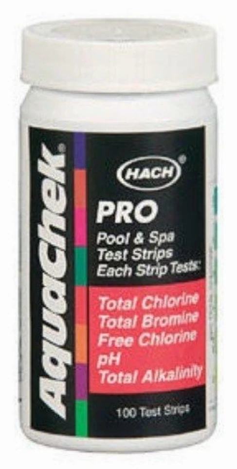 Aquachek Pro 5-Way Test Strips (100) Ct Pool Spa Hot Tub 511710 By Hach - Image 1 of 1