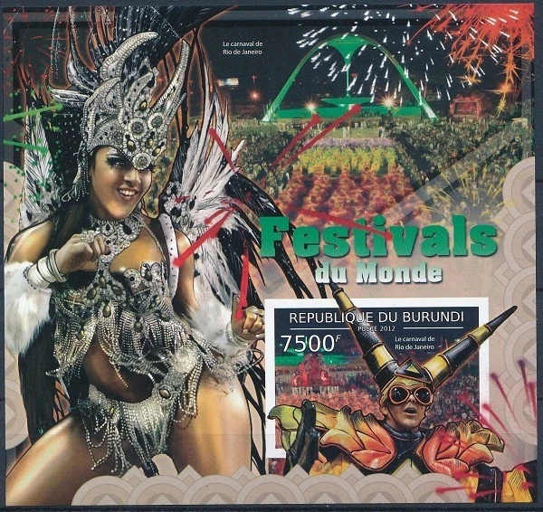 Rio Carnival Biggest carnival in World, BURUNDI 2012 MNH Imperf SS, Festivals  - Image 1 of 1