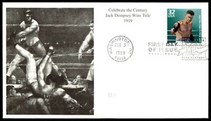 1998 Jack Dempsey Wins 1919 Title FDC Celebrate the Century Mystic Stamp Cachet - Picture 1 of 2