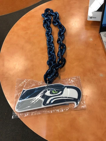 Seattle Seahawks BIG  Logo navy Fan Chain Big Chain Necklace  FAN FAVE Cover