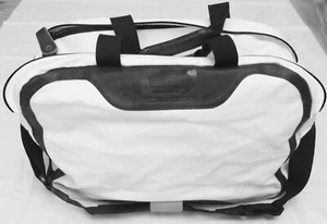 Reisetasche - Canvas - Rindleder - XL - weiß - braun - QUER BAG - Weekender - Bild 1 von 11