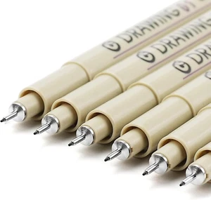 6 Pack Black Extra Fine Point Writing Pens 0.25mm Ultra Thin No Bleed Markers - Picture 1 of 7