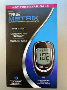 True Metrix Blood Glucose METER KIT. Includes 10 STRIPS, 10 LANCETS, DEVICE, ETC