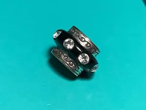 🌸BRIGHTON Cristal Negro Deslumbramiento Ovalado Cuentas/Dije (B6)🌸 - Imagen 1 de 5