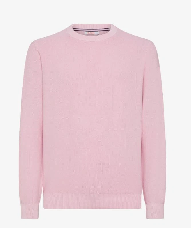 SUN68 Pullover girocollo 100% COTONE Sweater K34118 ROUND VINTAG CICLAMINO RISO - Immagine 1 di 1