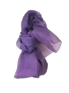 SOLID PURPLE UZBEK SILK SCARF - FROM SILK /TEXTILE PRODUCERS OF MARGILAN - Picture 1 of 6
