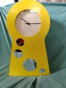 Ikea PS 1995 Yellow Keyhole Shaped Clock #21603 Wall/Free standing Shelves MCM - Picture 1 of 10