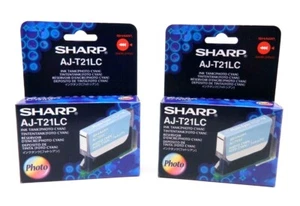 NEW (2 Pack) Sharp AJ-T21LC Ink Tank Cartridge (Photo Cyan) - Picture 1 of 3
