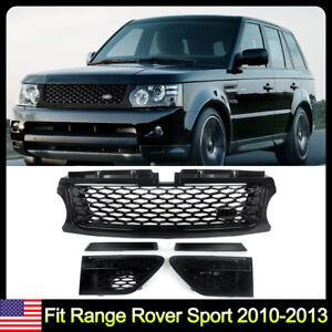 For Land Rover Range Rover Sport 2010-13 Gloss Black Front Grille Air Side Vents