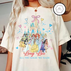 Disney Princess Castle Coquette Bows Girl's Trip Unisex Adult Kid Tee 82016 - Picture 1 of 10