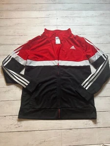 Adidas Boys Multicolor Colorblock Long Sleeve Pockets Logo Track Jacket Sz 18/20 - Picture 1 of 7