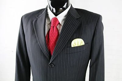 HUGO BOSS (40L Mens Black White Striped EINSTEIN 3 Button Sport Coat Suit Jacket - Image 1 of 4