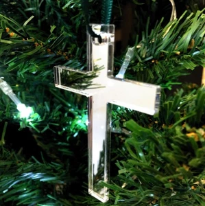 Decorazioni Albero di Natale a Forma di Croce - Confezione da 10 x 7 cm - Vari Colori - Foto 1 di 12