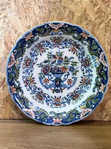 makkum tichelaar delft grande assiette déco ancienne faience pays bas, florale - Bild 1 von 10