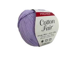 Premier Yarns Cotton Fair Solid Yarn Iris Purple 3.5 oz AT778 - Picture 1 of 5