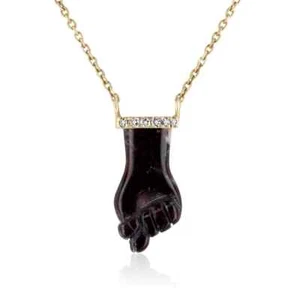 Collar de capas a mano con acento de diamantes y ágata roja granate natural en 18 quilates - Imagen 1 de 9