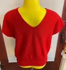 Vintage Womens Red Sweater Top Barry & Me USA 1980's Fashion Rare