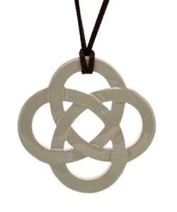 Horn Büffelhorn Anhänger Kette Hornanhänger Lack taupe grau braun Design NEU - Bild 1 von 1