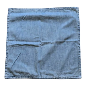 Vintage Pottery Barn Blue Denim Euro Sham Pillow Cover 100% Cotton 23" x 23" - Picture 1 of 5