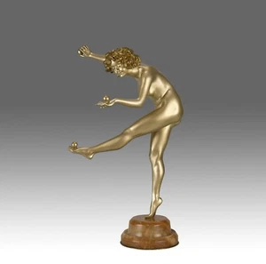 Bronce Art Deco de principios del siglo XX titulado "El malabarista" por Claire Colinet - Imagen 1 de 11