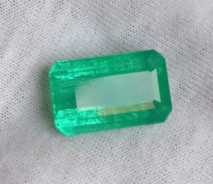 8.53 Cts Natural Green Emerald Octagon Cut Ethiopian Loose Gemstone Certified