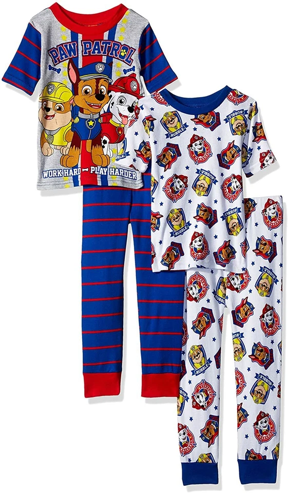 Paw Patrol 4 PC Short Sleeve Tight Fit Cotton Pajama Set Boy Size 6 - Image 1 of 1