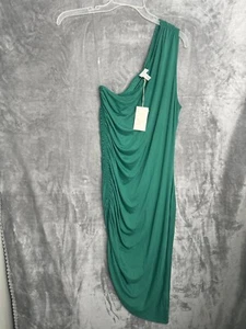 🆕Un nuevo día para mujer verde un lado fuera del hombro volantes lado del vestido talla XL - Imagen 1 de 8