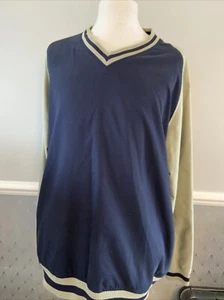 Ashworth Weather System Pullover V-Ausschnitt dunkelblau grün Large wasserabweisend - Bild 1 von 17