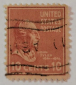 Francobollo Stati Uniti ~ John Tyler ~ 10₵ arancione ~ pubblicato ~ c.1938 - 10 - Foto 1 di 6