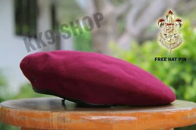 Boy Scouts Hat Beret Velvet fabric Red Vintage Free Size + Free Hat Pin - Image 1 of 4