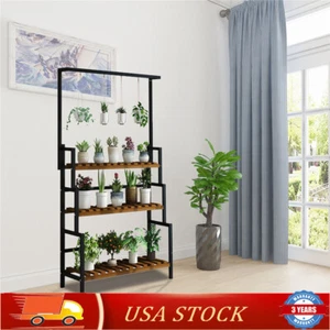 Metal Plant Stand 3-Tier Rack Flower Pot Shelf Garden Indoor Outdoor Display USA - Picture 1 of 8