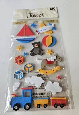 Jolee's BABY TOYS Foam Stickers Boys Girls Horse Bear Train Plane Ball Ship Play Foto 1 de 3