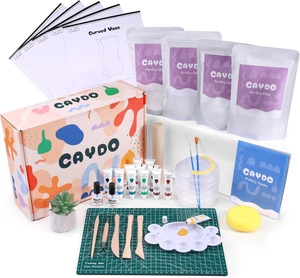 Kit Di Ceramica Con Argilla Che Asciuga All'Aria per Principianti E Adulti - Set - Foto 1 di 12