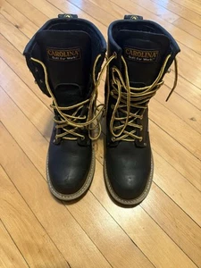 Carolina Womens Elm 8" Soft Toe Logger Boots Black Leather WP EH CA420 Size 7.5W - Picture 1 of 5