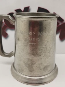 VINTAGE KENT SILBERSCHMIEDE KLARER BODEN BIERKRUG 1977 FELLOWSHIP BOWLING CHAMPS - Bild 1 von 11
