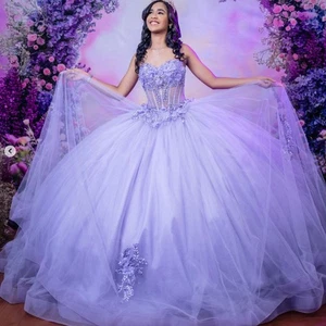Lavender Quinceanera Dresses Sweet 15 16 Sweetheart Glitter Pageant Ball Gowns - Picture 1 of 9