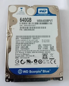 Western Digital 640GB SATA 2,5" Notebook Festplatte WD6400BPVT - Bild 1 von 1