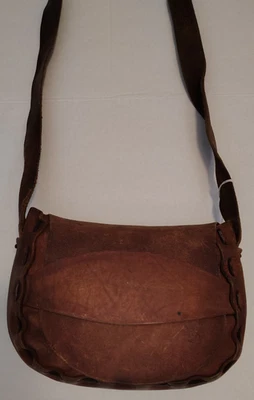 VTG- 60's / 70's Leather Hand Made Bag-Front Flap Closure- Excellent Condition  - Image 1 of 4