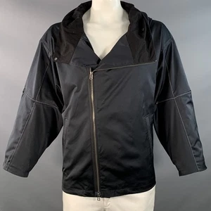 GLAMB Talla L Negro Blanco Poliéster Mezcla Costuras en Contraste Capucha Jacket - Imagen 1 de 6