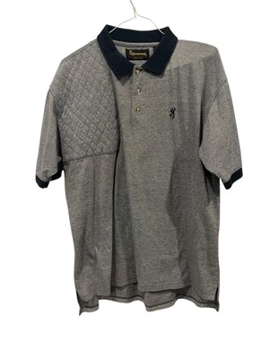 Browning Shooting Shirt Men’s Size Large Blue Short Sleeve Padded Shoulder EUC - Image 1 of 4