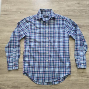 Vineyard Vines Performance Mens Small Blue Plaid Classic Fit Tucker Shirt - Picture 1 of 9