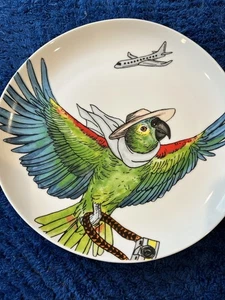 West Elm Dapper by Rachel Kozlowski Parrot Airplane Camera Approx. 9" diameter - Picture 1 of 7