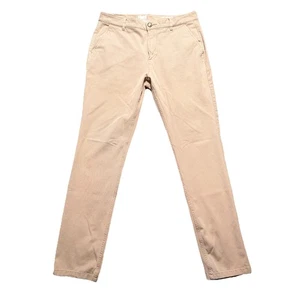 Mugsy Pantalone Uomo Marrone Belmonts Gamba Dritta Elasticizzato Chino 33x32 Taglia Effettiva - Foto 1 di 11