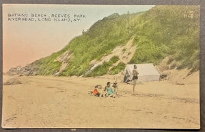 Riverhead Long Island NY Reeves Park Bathing Beach w Tent  FREE SHIPPING - Picture 1 of 2