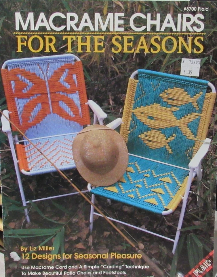 Plaid MACRAME CHAIRS Instruction Pattern Book 8700 12 Designs Patio Folding - Image 1 of 4