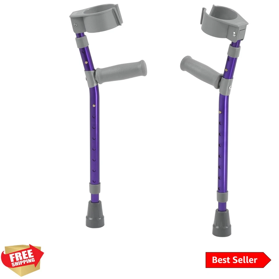 Pediatric Forearm Crutches, Wizard Purple, Large - Image 1 of 3