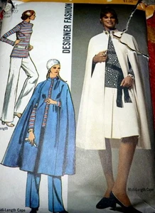 *SCHÖNER VINTAGE 70er Jahre CAPE ROCK TUNIKA HOSE Schnittmuster 14/36 - Bild 1 von 2